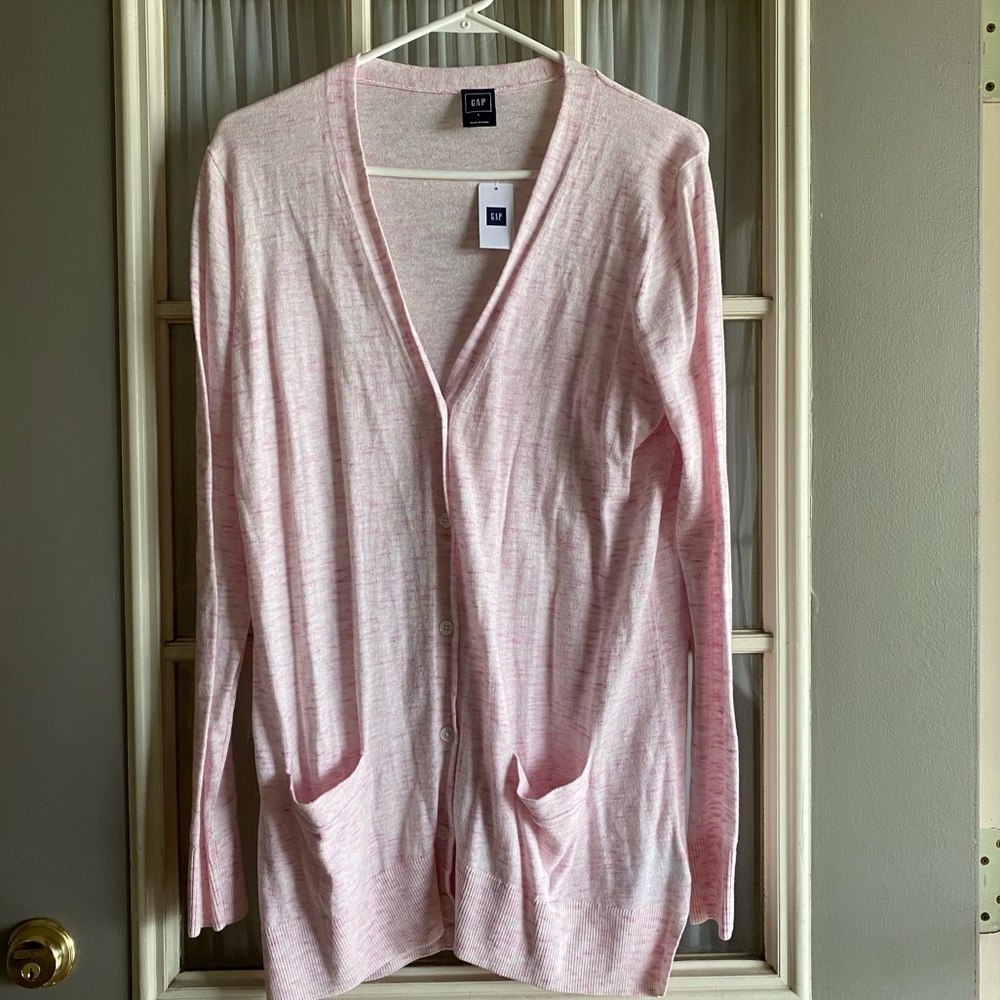 NWT gap pink space dye cardigan